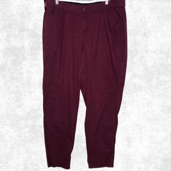 Lane Bryant Burgundy Stretch Cotton Trousers – Size 16 - Picture 5 of 7